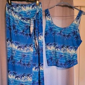Two piece tropical dress
